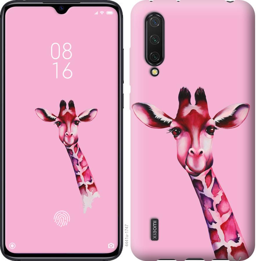 Чехол на Xiaomi Mi CC9 Розовая жирафа
