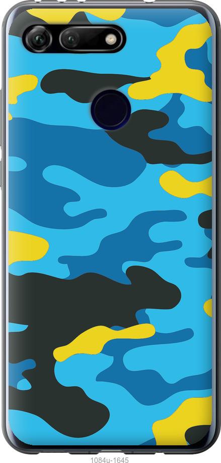 

Чехол на Huawei Honor View 20 Желто-голубой камуфляж