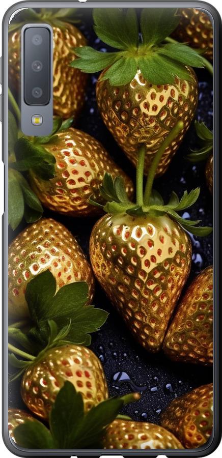 Чехол на Samsung Galaxy A7 (2018) A750F Золотая клубника
