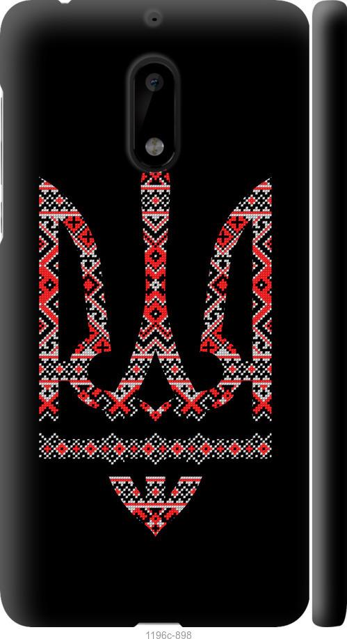 

Чехол на Nokia 6 Герб - вышиванка на черном фоне