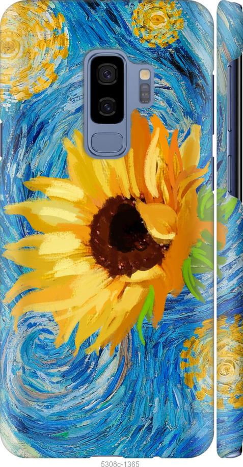 Чехол на Samsung Galaxy S9 Plus Цветы желто-голубые