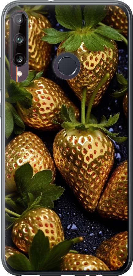 

Чехол на Huawei P40 Lite E Золотая клубника