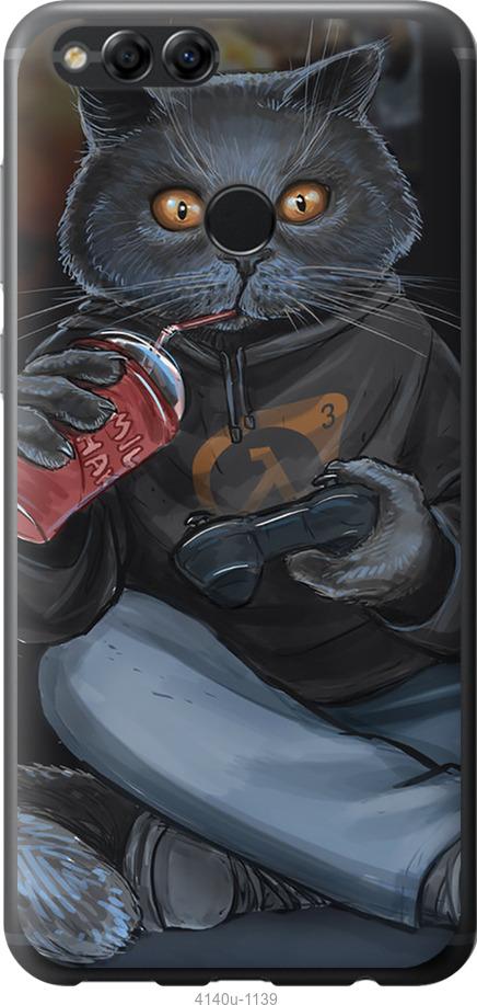 

Чехол на Huawei Honor 7X gamer cat
