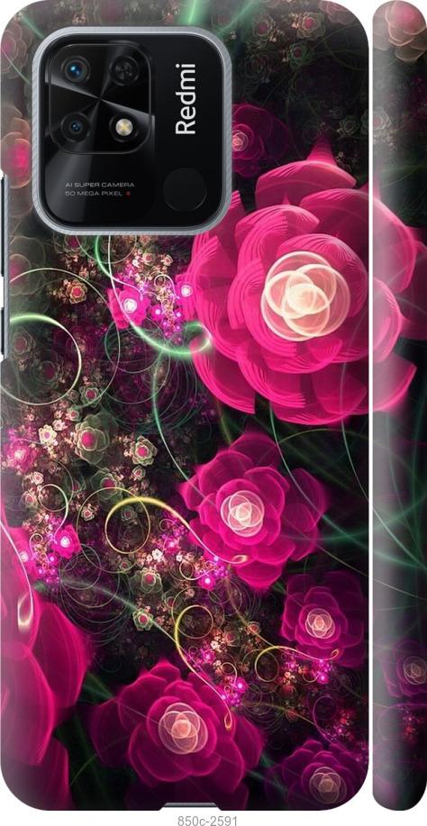 Чехол на Xiaomi Redmi 10C Абстрактные цветы 3