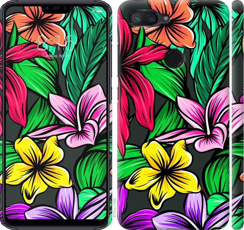 

Чехол на Xiaomi Mi 8 Lite Тропические цветы 1