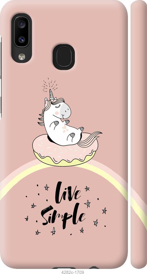 

Чехол на Samsung Galaxy A20e A202F Единорожка в пончике