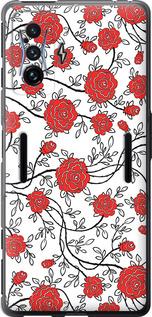 Чехол на Xiaomi Poco F4 GT Красные розы на белом фоне