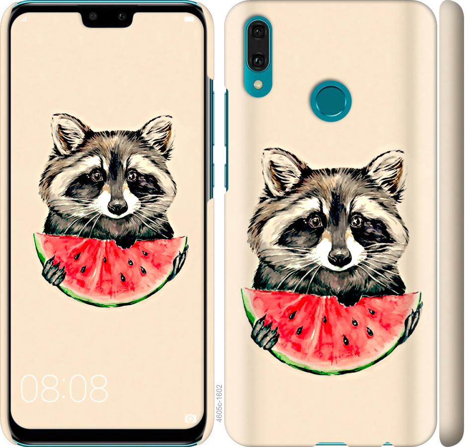 

Чехол на Huawei Y9 2019 Енотик с арбузом