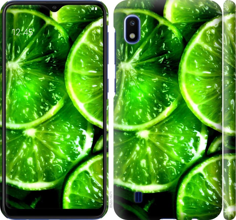 Чехол на Samsung Galaxy A10 2019 A105F Зелёные дольки лимона
