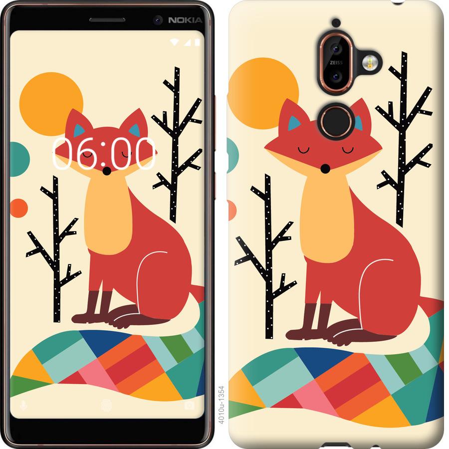 

Чехол на Nokia 7 Plus Rainbow fox