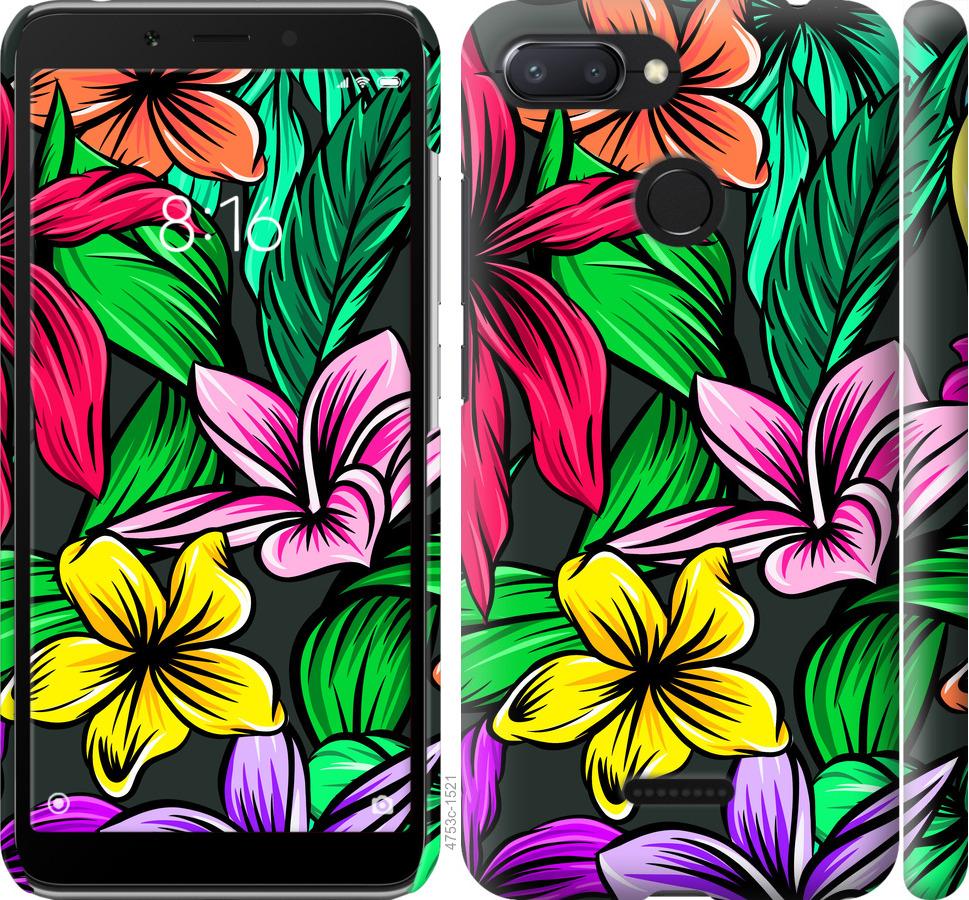

Чехол на Xiaomi Redmi 6 Тропические цветы 1