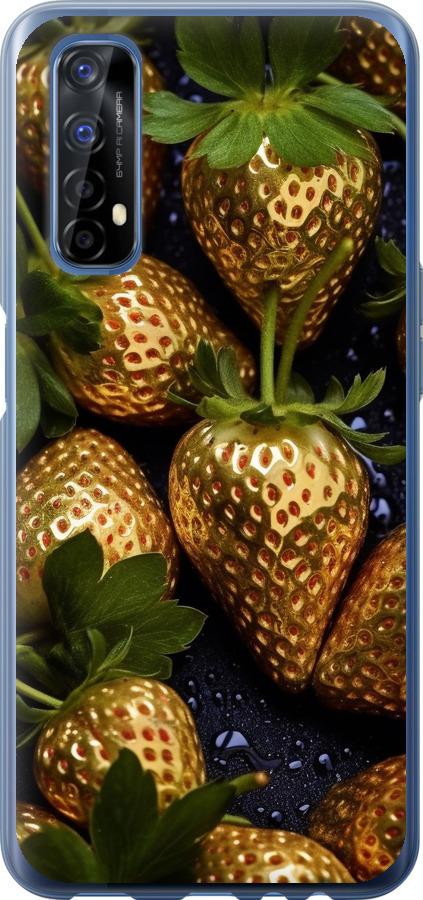 

Чехол на Realme 7 Золотая клубника
