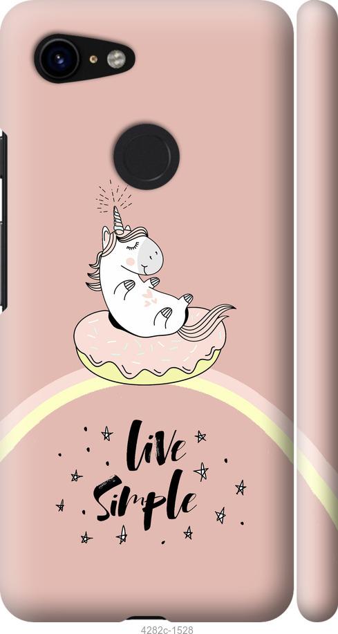 

Чехол на Google Pixel 3 Единорожка в пончике