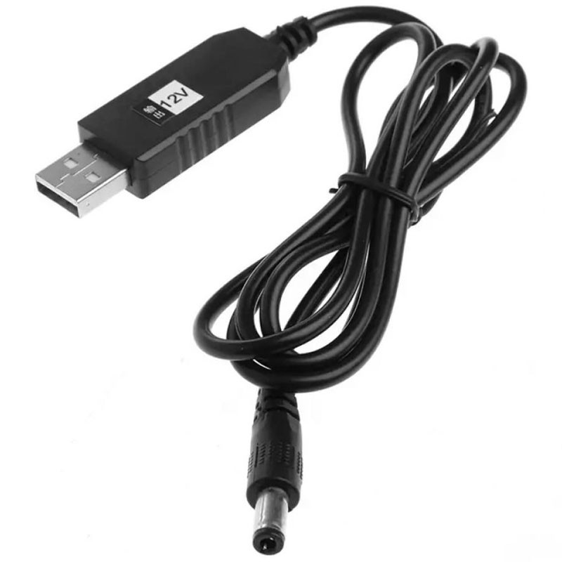 

Кабель живлення для роутера/модема USB-DC 12V (з перетворювачем) (Чорний)