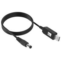 Кабель живлення для роутера/модему USB-DC (2.1x5.5mm) з перетворювачем до 12V in box (1m)