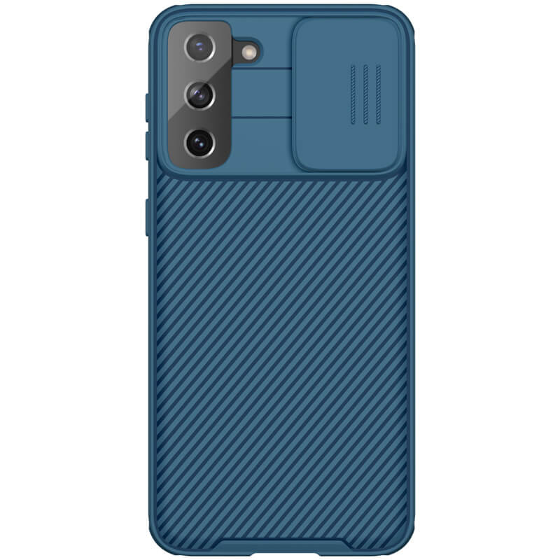 

Карбонова накладка Nillkin Camshield (зі шторкою для камери) для Samsung Galaxy S21+ (Синій / Blue)