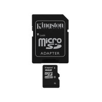 

Карта памяти Kingston microSDHC 16 GB Card Class 10 + SD adapter (SDCS/16GBSP)