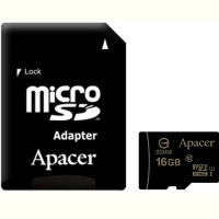 

Карта памяти Apacer microSDHC UHS-1 16 GB Class 10 + SD adapter