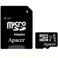 

Карта памяти Apacer microSDHC UHS-1 32 GB Class 10 + SD adapter