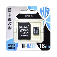 Карта памяти Hi-Rali microSDHC 16 GB Card Class 10 + SD adapter