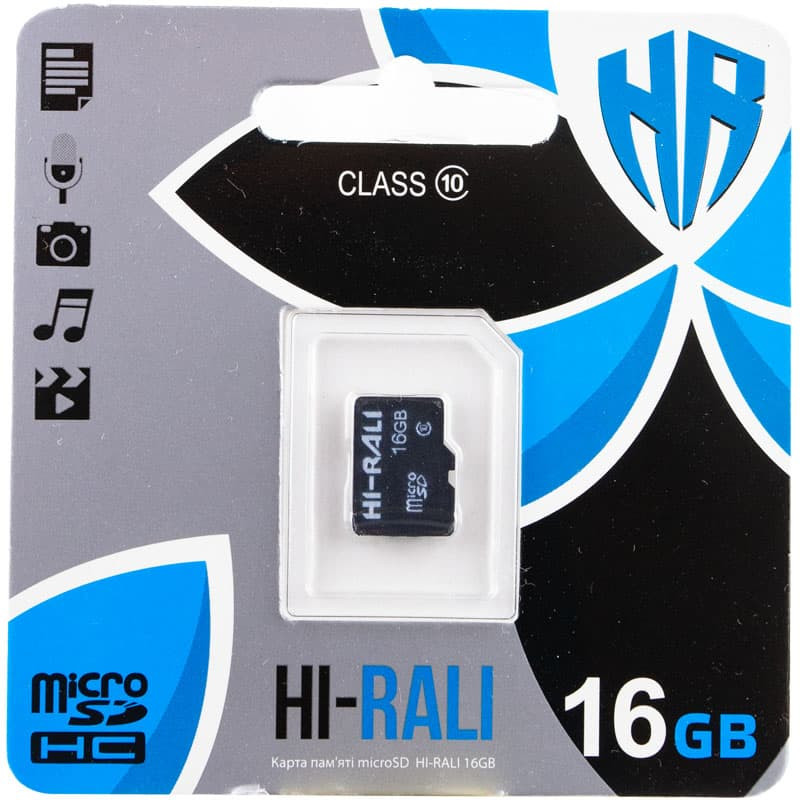 

Карта пам'яті Hi-Rali microSDHC 16 GB class 10 (без адаптера)