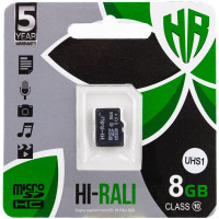 Карта пам'яті Hi-Rali microSDHC (UHS-1) 8 GB class 10 (без адаптера)