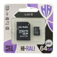 Карта памяти Hi-Rali microSDXC (UHS-1) 64 GB Card Class 10 с адаптером