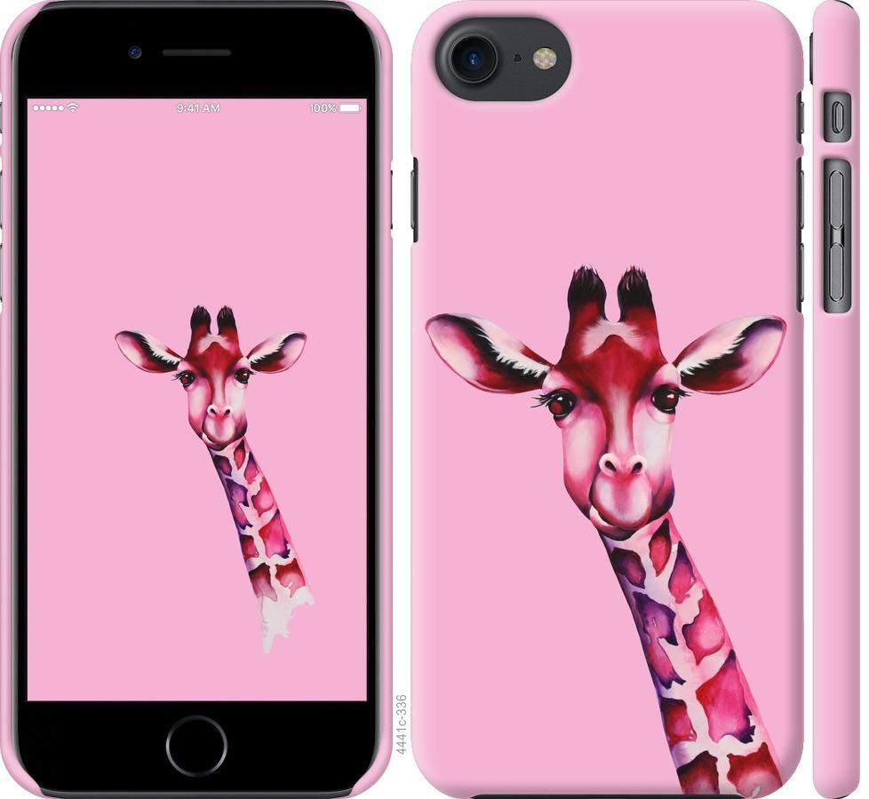 Чехол на iPhone 7 Розовая жирафа