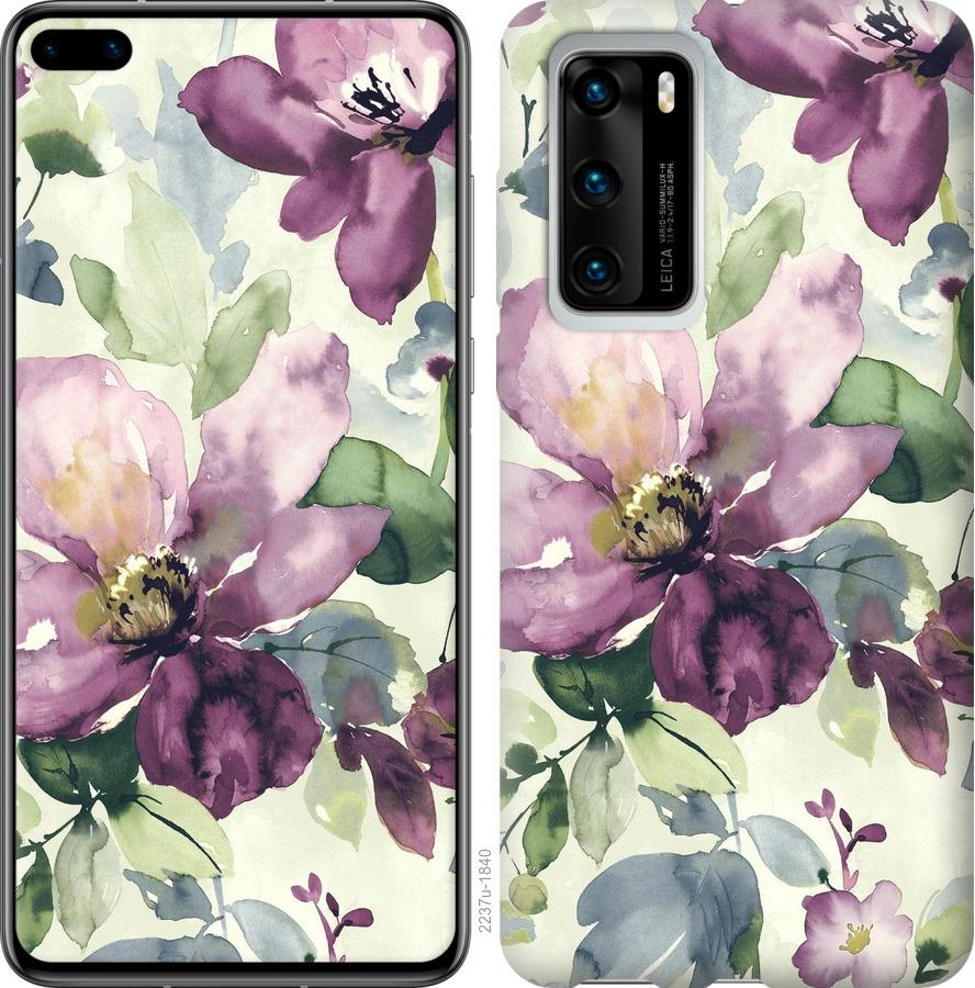 

Чохол на Huawei P40 Квіти аквареллю
