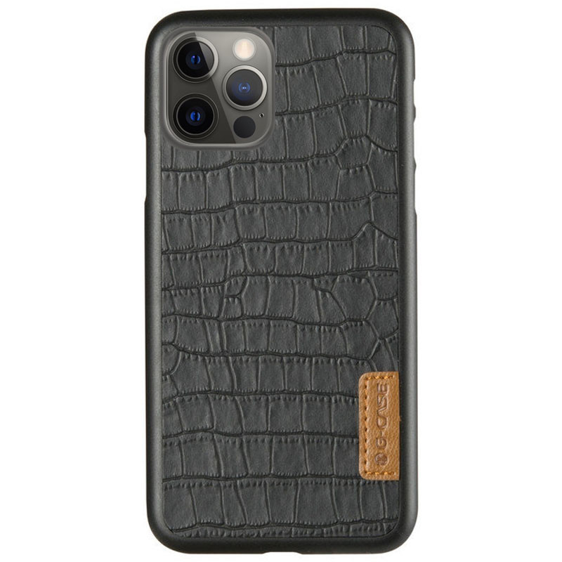 

Кожаная накладка G-Case Crocodile Dark series для Apple iPhone 12 Pro Max (6.7") Черный (168413)