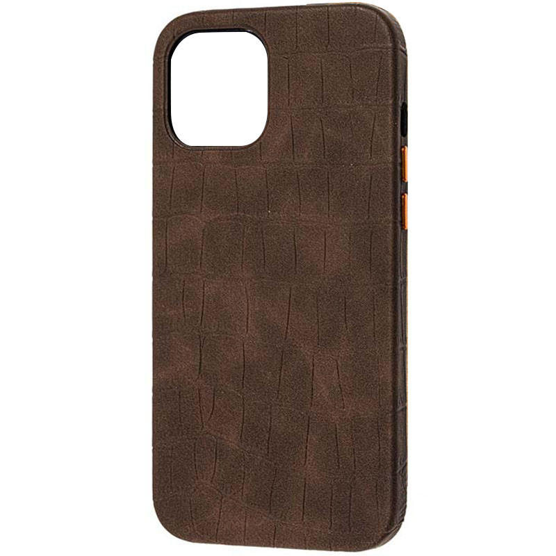 

Шкіряний чохол Croco Leather для Apple iPhone 12 mini (Brown)