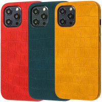 Кожаный чехол Croco Leather для Apple iPhone 12 Pro / 12 (6.1")
