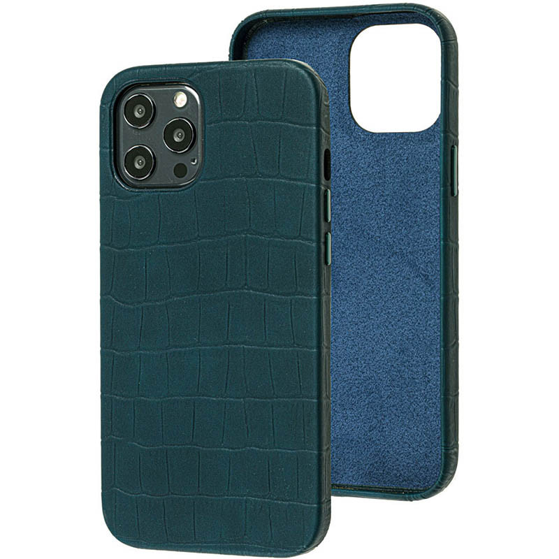 

Кожаный чехол Croco Leather для Apple iPhone 12 Pro / 12 (6.1") Green (170459)