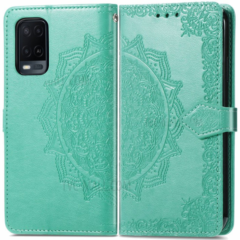 

Шкіряний чохол (книжка) Art Case з візитницею для Oppo A54 4G (Бірюзовий)
