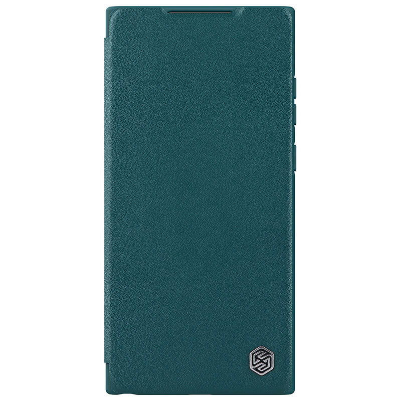 

Шкіряний чохол (книга) Nillkin Qin Pro Plain Camshield для Samsung Galaxy S22 Ultra (Зелений)