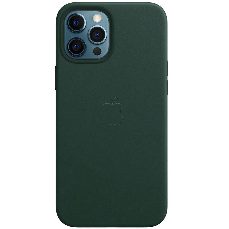 

Кожаный чехол Leather Case (AAA) with MagSafe and Animation для Apple iPhone 12 Pro / 12 (6.1") Dark Green (170263)