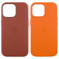 Кожаный чехол Leather Case (AAA) with MagSafe and Animation для Apple iPhone 14 (6.1")