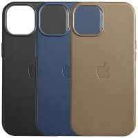 Кожаный чехол Leather Case (AAA) with MagSafe and Animation для Apple iPhone 15 (6.1")