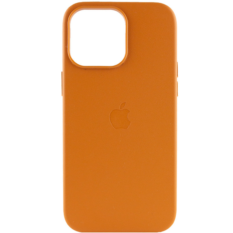 

Кожаный чехол Leather Case (AAA) with MagSafe для Apple iPhone 14 Pro (6.1") Golden Brown (247163)