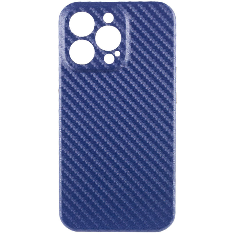 

Шкіряний чохол Leather Case Carbon series для Apple iPhone 13 Pro Max (6.7") (Синій)