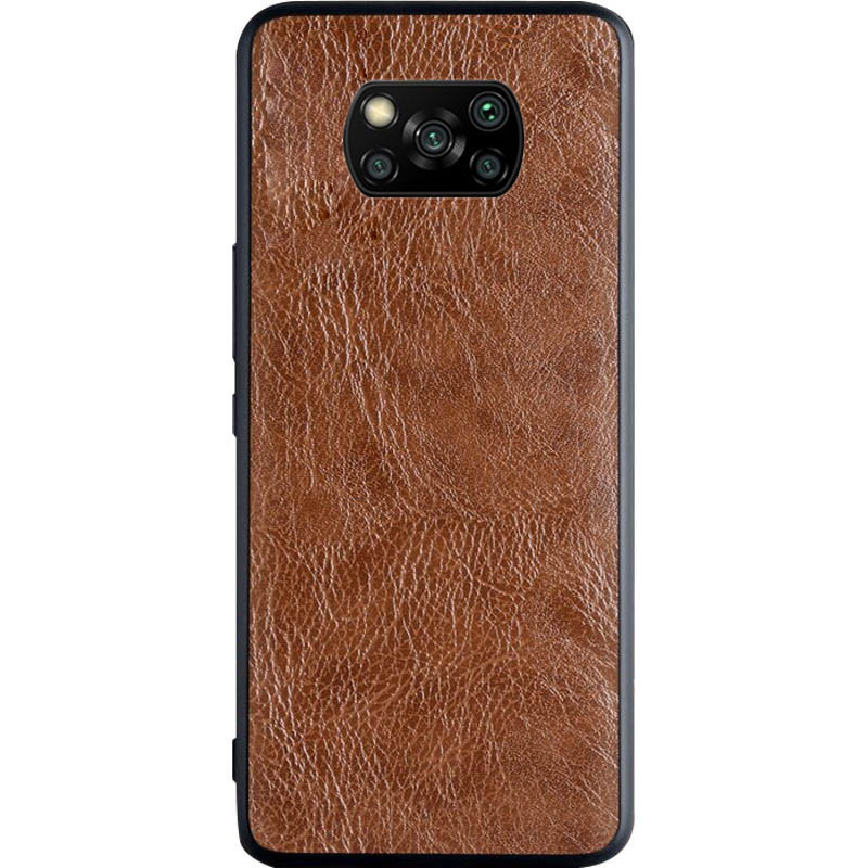 

Кожаный чехол PU Retro classic для Xiaomi Poco X3 NFC Коричневый (151032)