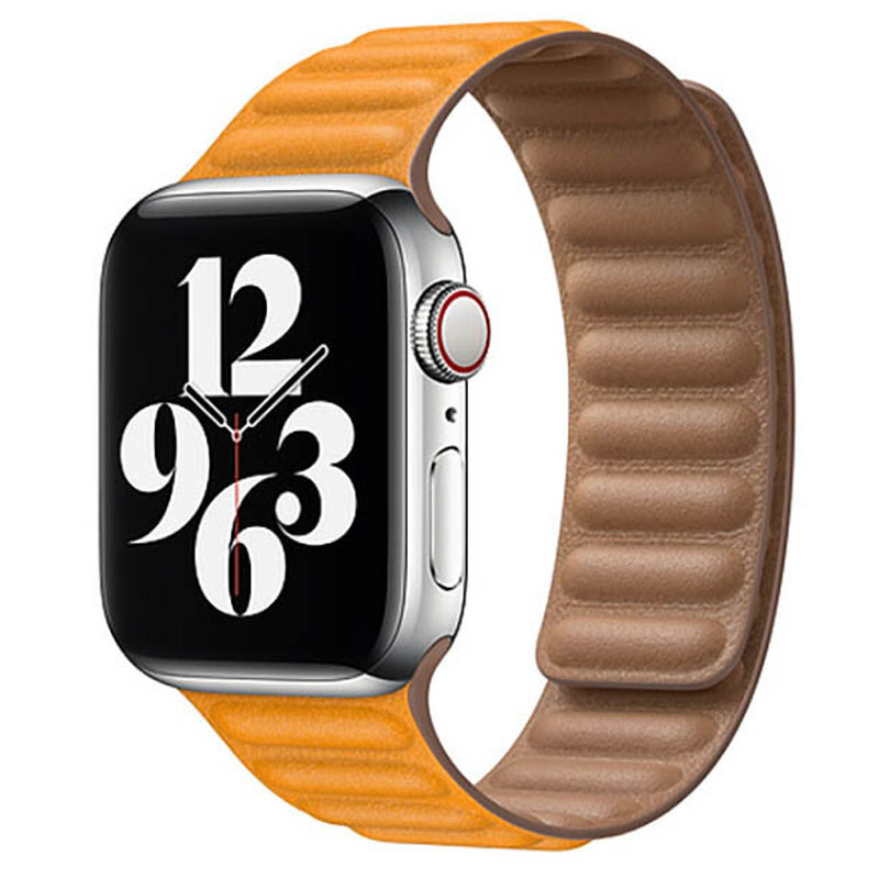 

Шкіряний ремінець Leather Link для Apple watch 38mm/40mm (Коричневий / California Poppy)