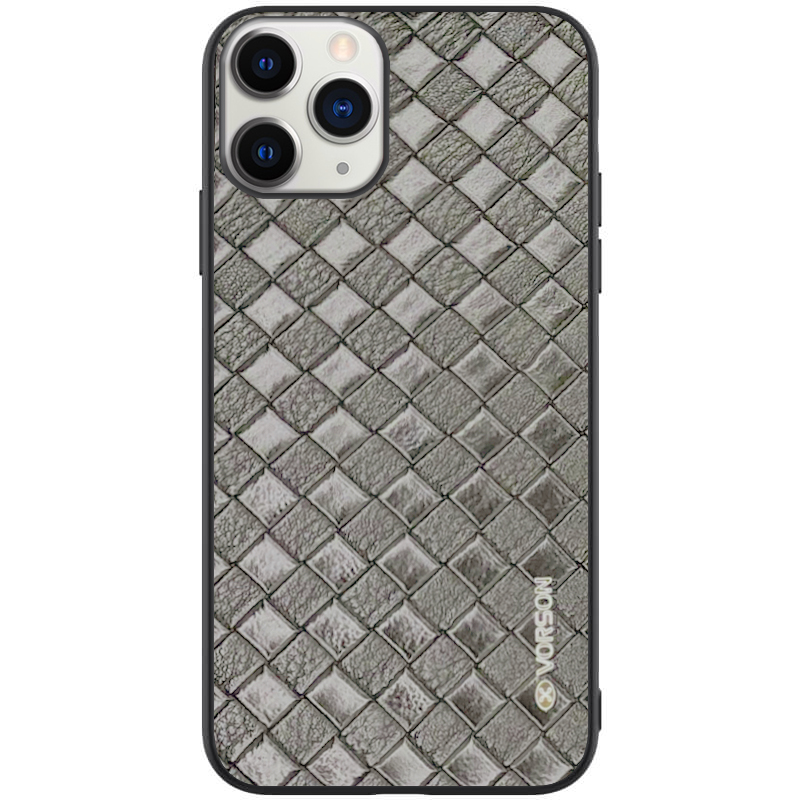 

Кожаная накладка VORSON Braided leather series для Apple iPhone 11 Pro Max (6.5") Серый, Красный с черной полосой (112853)