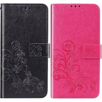 

Кожаный чехол (книжка) Four-leaf Clover с визитницей для Meizu M8 Lite