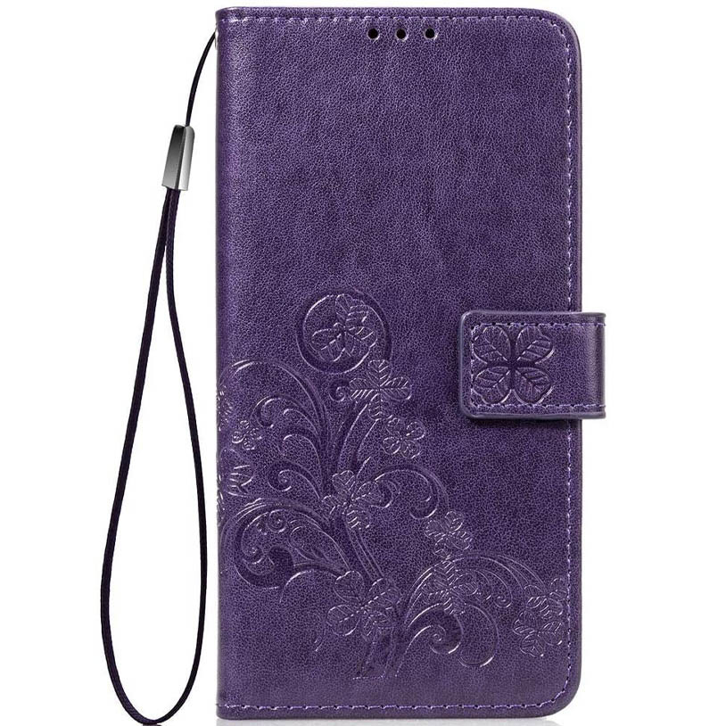 

Кожаный чехол (книжка) Four-leaf Clover с визитницей для Meizu V8 Фиолетовый (111558)
