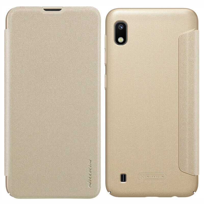 

Кожаный чехол (книжка) Nillkin Sparkle Series для Samsung Galaxy A10 (A105F) Золотой (103039)