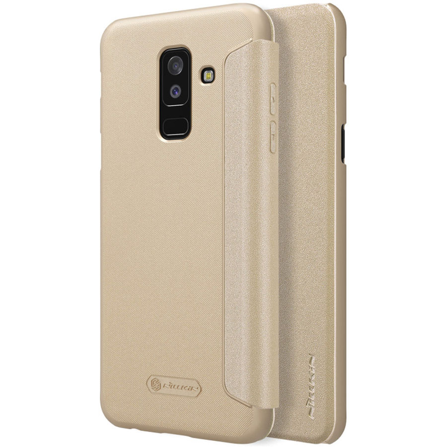 

Кожаный чехол (книжка) Nillkin Sparkle Series для Samsung Galaxy A6 (2018) Золотой (84479)