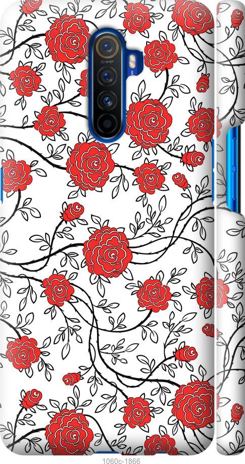 

Чохол на Realme X2 Pro Червоні троянди на білому тлі