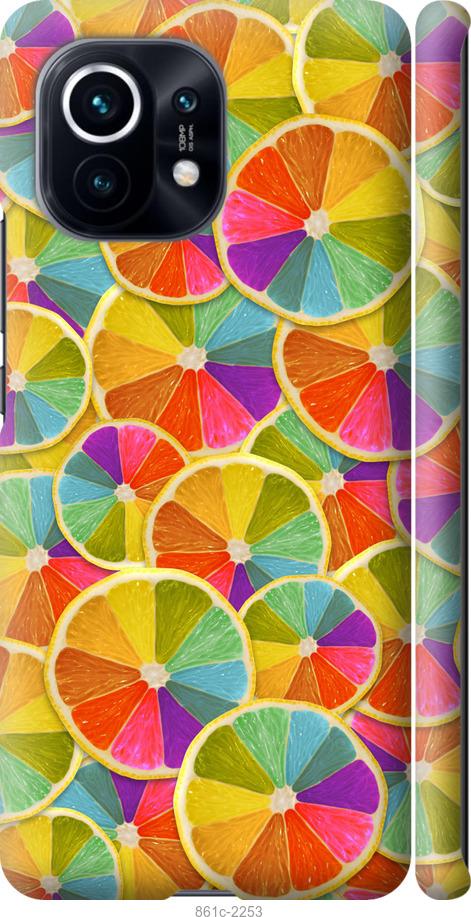 Чехол на Xiaomi Mi 11 Разноцветные дольки лимона