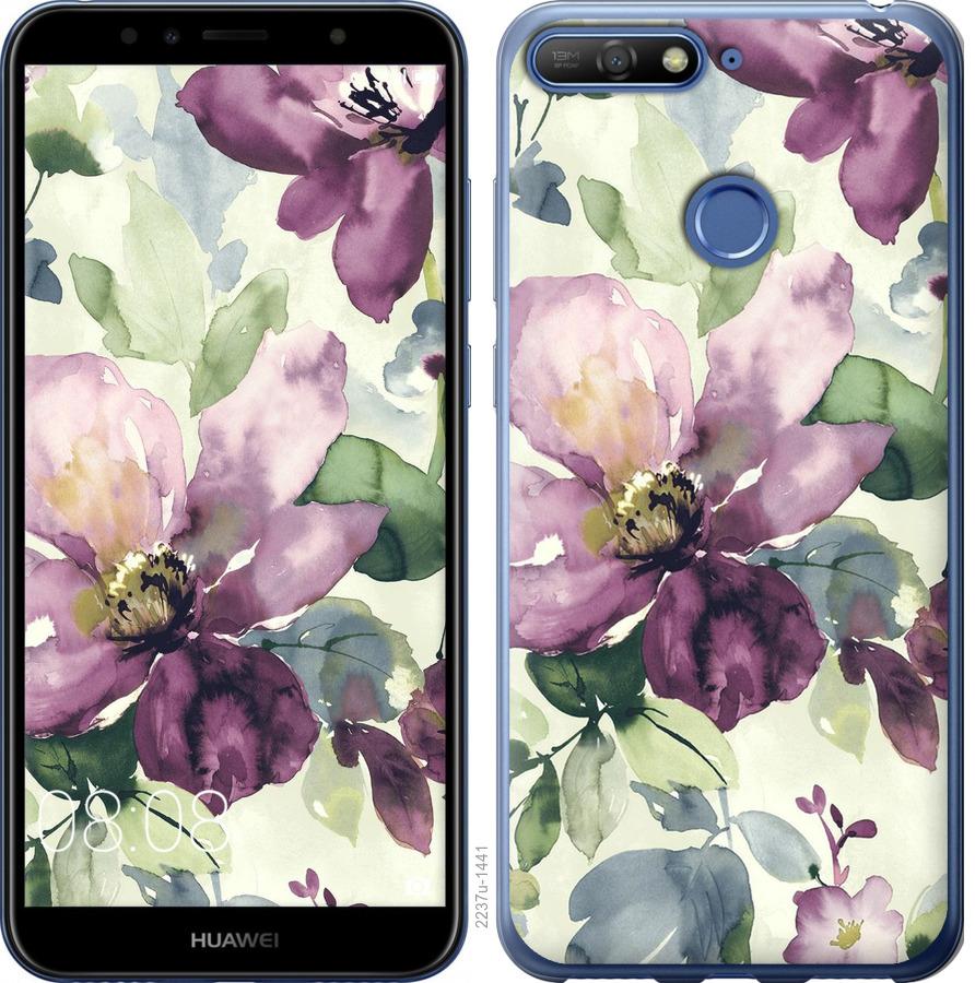 

Чохол на Huawei Y6 Prime 2018 Квіти аквареллю